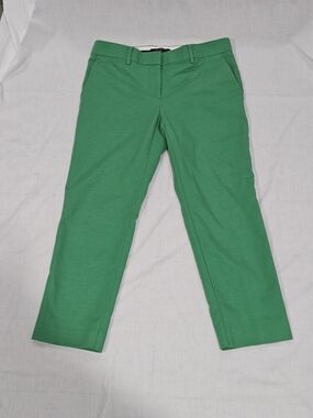 Women’s Green Cropped Straight-Leg Pants